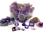 Amethyst’s Regal Allure Different types of amethyst, from 'Rose de France' to lavender to reddish, in rough form and in various cuts and sizes.