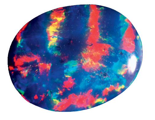 The 5.4-ct 'Southern Princess' black opal with a rare ribbon pattern.