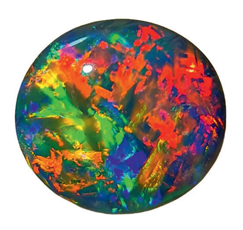 Polished black opal.