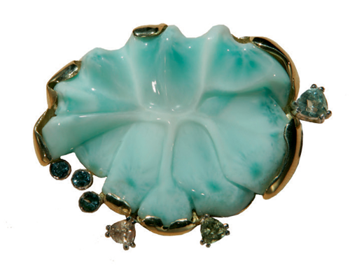 'Larimar Beauty' pendant with gemstone accents. (Photo: M.J. Colella)